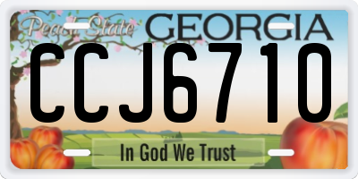 GA license plate CCJ6710