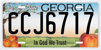 GA license plate CCJ6717