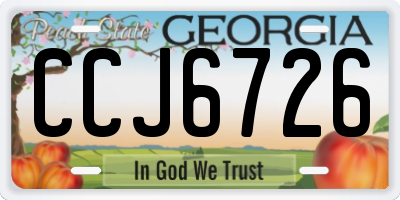 GA license plate CCJ6726