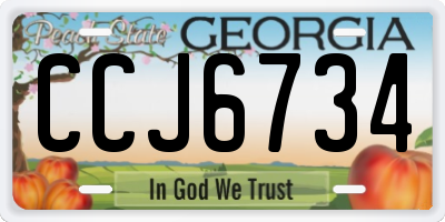 GA license plate CCJ6734