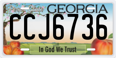 GA license plate CCJ6736