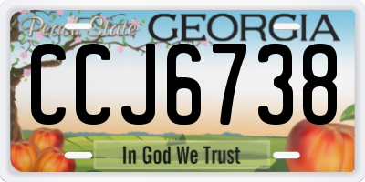 GA license plate CCJ6738
