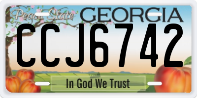 GA license plate CCJ6742