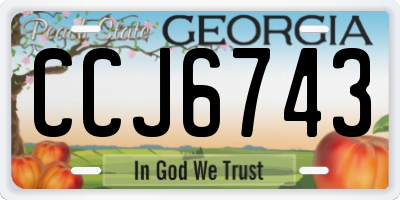 GA license plate CCJ6743