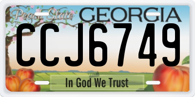 GA license plate CCJ6749