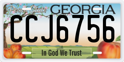 GA license plate CCJ6756