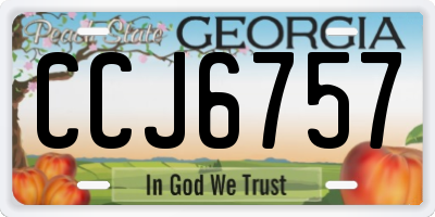 GA license plate CCJ6757