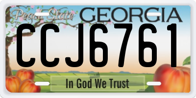 GA license plate CCJ6761