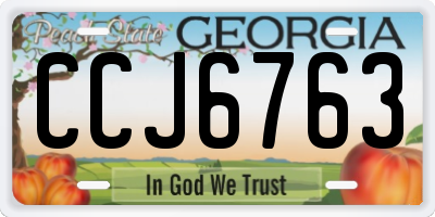 GA license plate CCJ6763