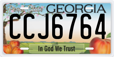 GA license plate CCJ6764