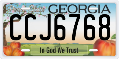 GA license plate CCJ6768