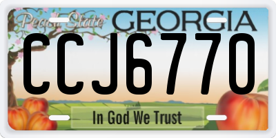 GA license plate CCJ6770