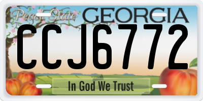 GA license plate CCJ6772