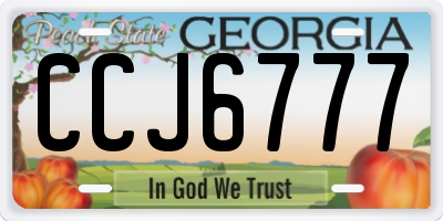 GA license plate CCJ6777