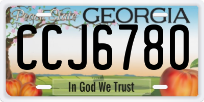GA license plate CCJ6780