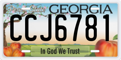 GA license plate CCJ6781