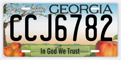 GA license plate CCJ6782