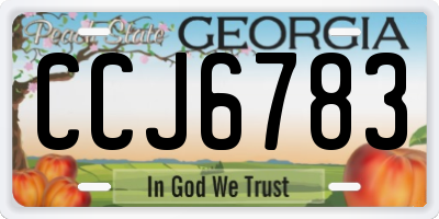 GA license plate CCJ6783
