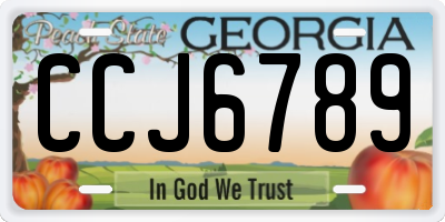 GA license plate CCJ6789