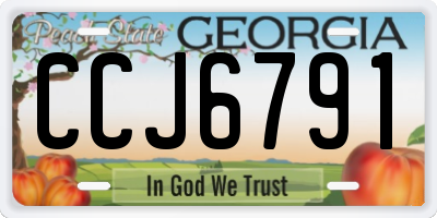 GA license plate CCJ6791