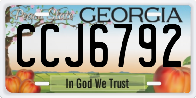 GA license plate CCJ6792