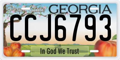 GA license plate CCJ6793