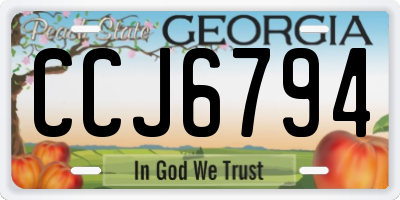 GA license plate CCJ6794