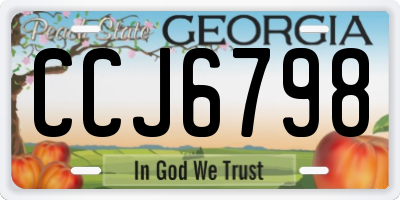 GA license plate CCJ6798