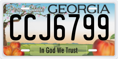 GA license plate CCJ6799