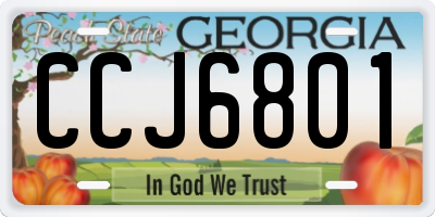 GA license plate CCJ6801