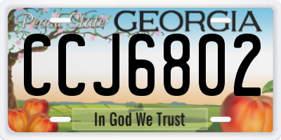GA license plate CCJ6802