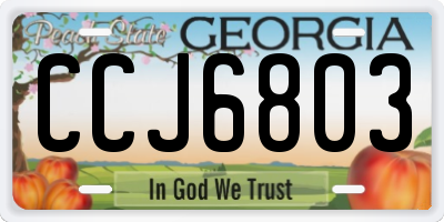 GA license plate CCJ6803