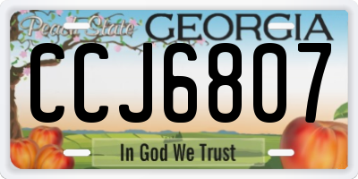 GA license plate CCJ6807