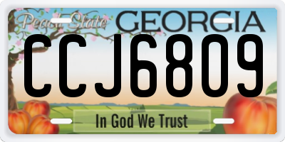 GA license plate CCJ6809