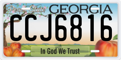 GA license plate CCJ6816