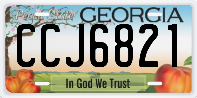 GA license plate CCJ6821