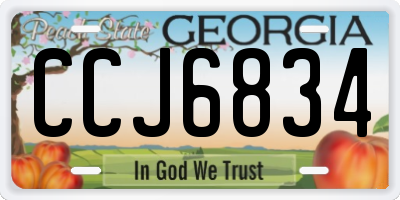 GA license plate CCJ6834