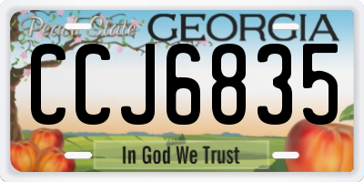 GA license plate CCJ6835