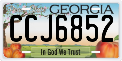 GA license plate CCJ6852