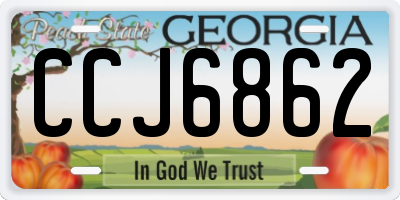 GA license plate CCJ6862
