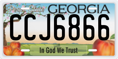 GA license plate CCJ6866