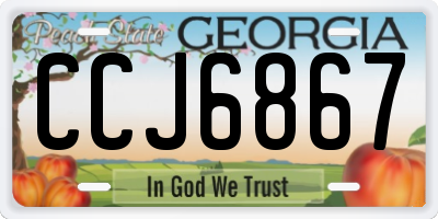 GA license plate CCJ6867