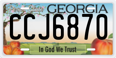GA license plate CCJ6870