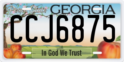GA license plate CCJ6875