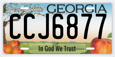 GA license plate CCJ6877
