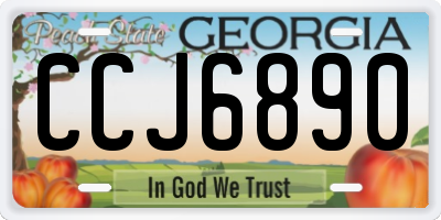 GA license plate CCJ6890