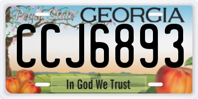 GA license plate CCJ6893