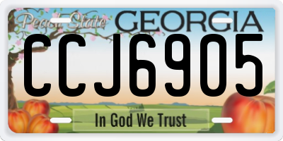 GA license plate CCJ6905