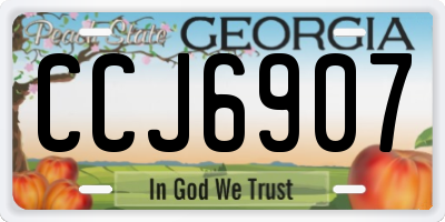 GA license plate CCJ6907