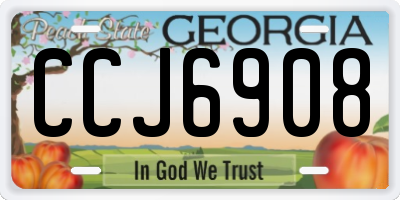 GA license plate CCJ6908